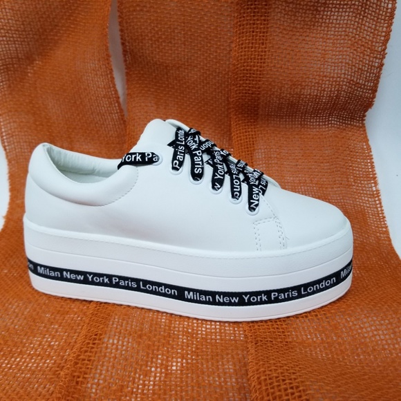 PAZZO Shoes - New Womens Lace Up Round Toe Platform Sneakers